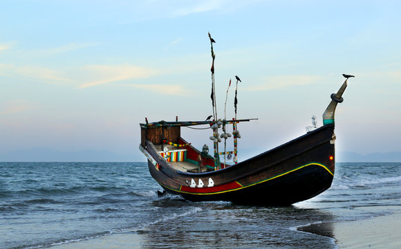 Fishing boat at the shore