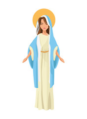 flat design holy virgin mary icon vector illustration