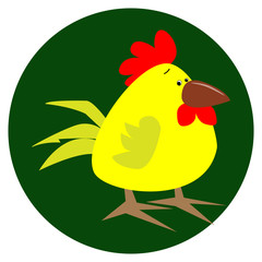 Cute cartoon chicken vector illustration
