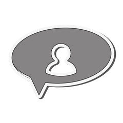 flat design user pictogram withing conversation bubble icon vector illustration