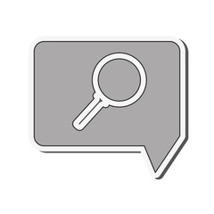 flat design magnifying glass within conversation bubble icon vector illustration