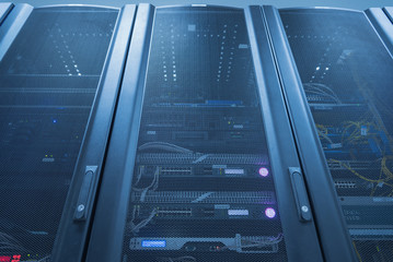 Server Rack With LED Indictor Inside