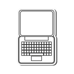 flat design laptop topview icon vector illustration