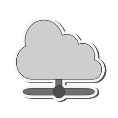 flat design Cloud computing service icon vector illustration