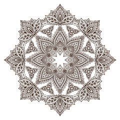 Abstract vector round lace design mandala