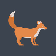 Cute fox flat illustration.