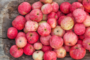 The red apple.
