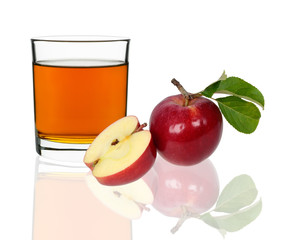 apple juice in a glass