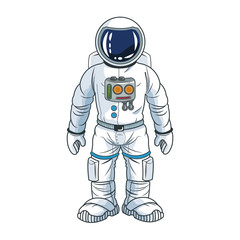 Astronaut spaceman cosmonaut space cartoon icon. Colorful design. Vector illustration