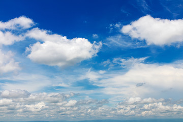 .Blue sky with white clouds.