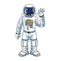 Astronaut man spaceman cosmonaut space cartoon icon. Colorful design. Vector illustration © Jemastock