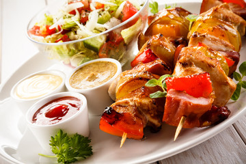 Kebab - grilled meat and vegetables