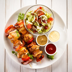 Kebab - grilled meat and vegetables