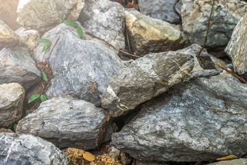 many large stones on ground with sun light