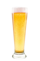 Light beer Glass isolated on white background.