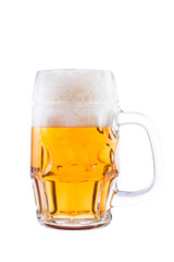 Light beer Glass isolated on white background.