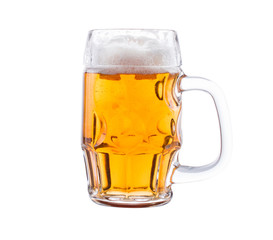 Light beer Glass isolated on white background.