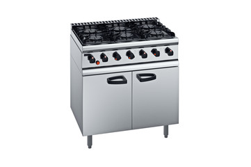 Kitchen equipment professional metal stove. 3D graphic - 119362364