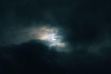 Fototapeta na wymiar Solar eclipse, black sky