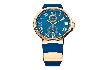 Wrist watch gold on bracelet luxury. 3D graphic