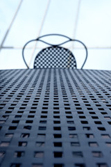 Obraz premium Metal wicker table and chair