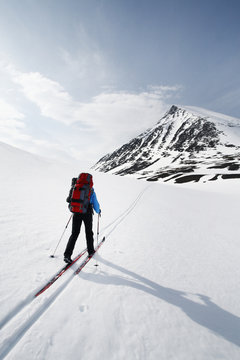 Person skiing, Abisko, Lapland, Sweden