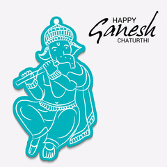 Fototapeta na wymiar Ganesha chaturthi festival greeting card