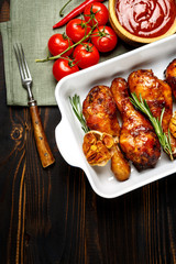 roasted chicken legs with herbs