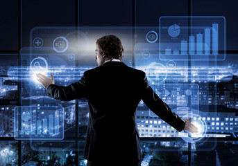 Businessman using modern technologies