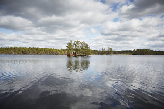 View of small island, Dalarna, Sweden