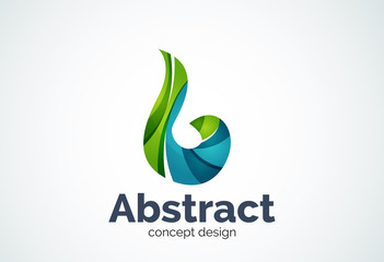 Abstract swirl logo template, smooth elegant shape concept