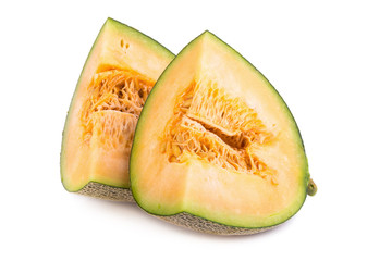 cantaloupe melon on white background