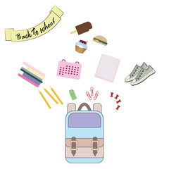 Vector illustration of Back to School supplies.