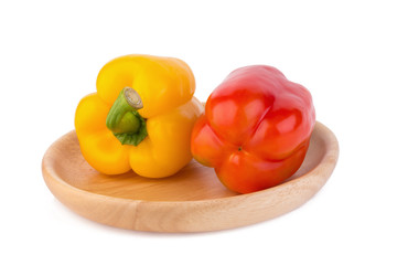 fresh pepper vegetables isolated on white background