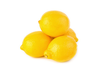 Yellow ripe lemon isolated on a white