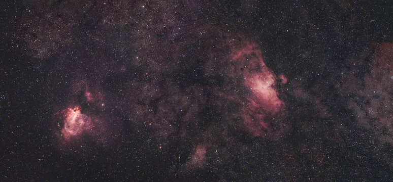 Eagle Nebula an Swan Nebula in Widefield