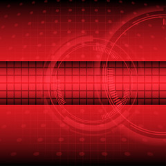 Abstract technology on red background vector illustration