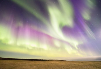 Aurora borealis display, northern lights in Iceland

