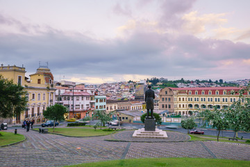 View of the historic center of Quito