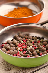 Spices and pepper. Food ingredients.