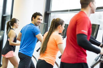 Fototapeta premium Young people in the gym