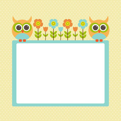 Vector spring greeting card, frame on the topic of children.