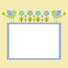 Vector postcard frame on the spring-summer theme.