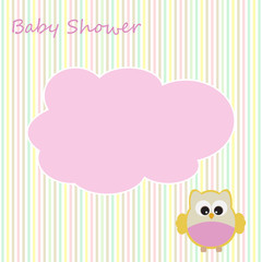 Vector greeting card on the theme of the baby shower.