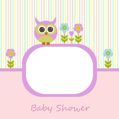 Vector greeting card on the theme of the baby shower.