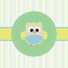 Vector card with owl.