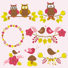 Vector set of nature-themed.