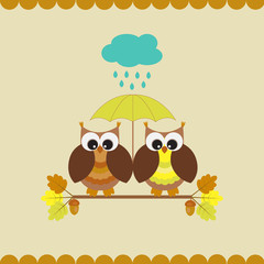 Vector card with autumn theme.