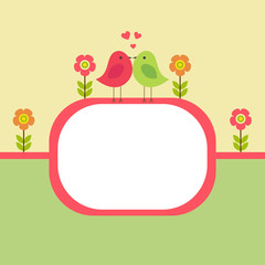 Vector postcard frame nature.