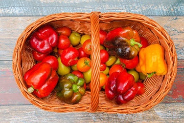 Basket full of fresh vegetables